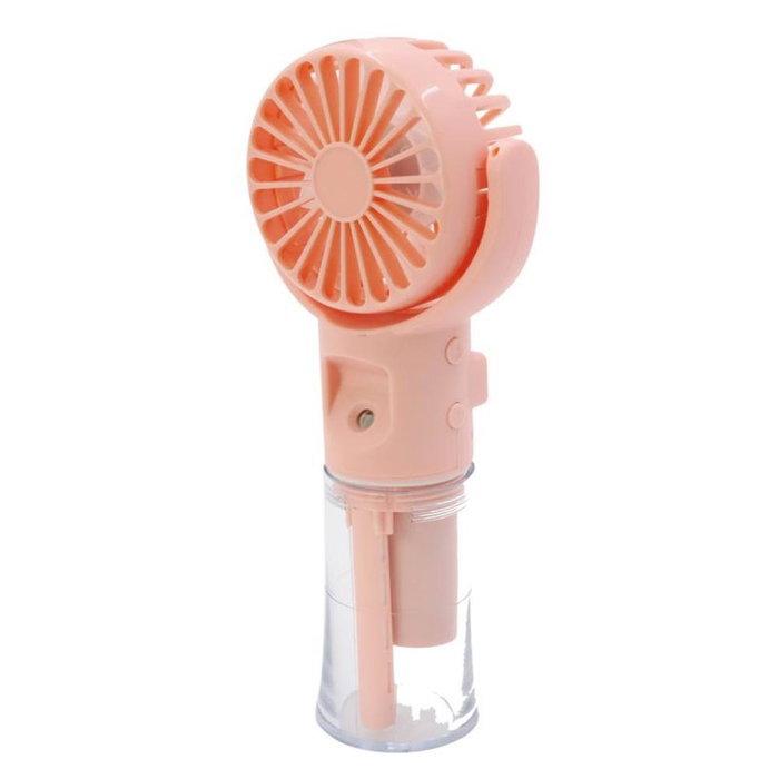 Thulos TH-MFN-01 Mini ventilador portátil con nebulizador Rosa, 4 velocidades, depósito 20ml, ligero y compacto