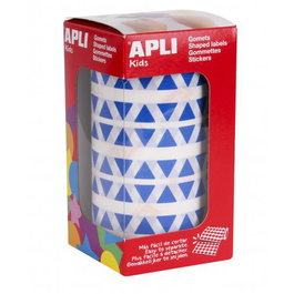 APLI Gomets Triangulares Azules 10,5 mm - Rollo de 6.136 Unidades