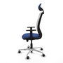 PIQUERAS Y CRESPO Silla de oficina Zulema con mecanismo Sincro/Traslack Azul marino y Blanco