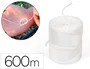 Liderpapel Cuerda de Rafia de Polipropileno Blanca, Rollo de 600 Metros, Muy Resistente, 700 g