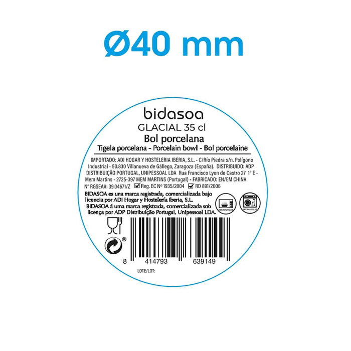 Bidasoa Bol Porcelana Glacial Blanco 35 cL (6 Unidades) inevitable Bidasoa Bol Porcelana Glacial Blanco 35 cL (6 Unidades) inevitable