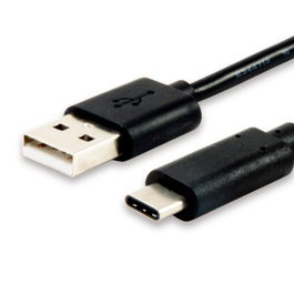 Equip Cable USB 2.0 Tipo A a USB Tipo C Reversible 1 Metro, Conector Niquelado, PVC, AWG30, Negro