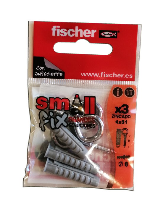 FISCHER Blister de 3 tacos SX6plus + Hembrilla 4x31 mm CERR 568702