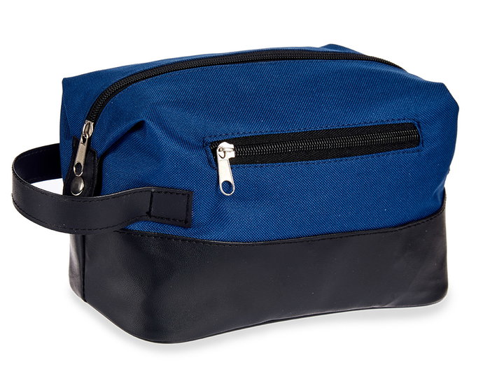 BERILO Neceser Con Cremallera Cuero Sintético 30x15x11.5 cm Negro, Gris, Azul Oscuro (Set de 12)