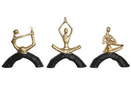 DKD Home Decor Figura de Aluminio Yoga Surtida de 3 Piezas