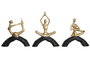 DKD Home Decor Figura de Aluminio Yoga Surtida de 3 Piezas