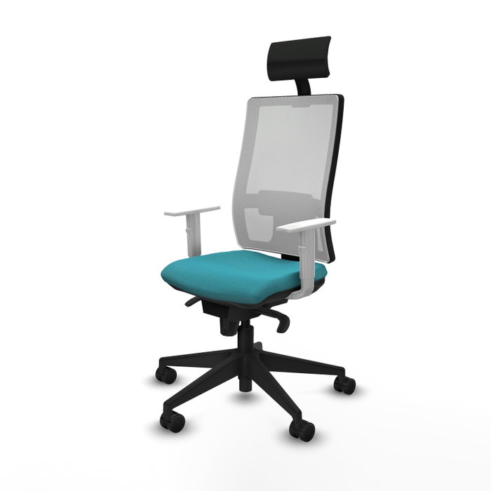 PIQUERAS Y CRESPO Silla de oficina Horna con mecanismo Sincro, Turquesa y Blanco PIQUERAS Y CRESPO Silla de oficina Horna con mecanismo Sincro, Turquesa y Blanco