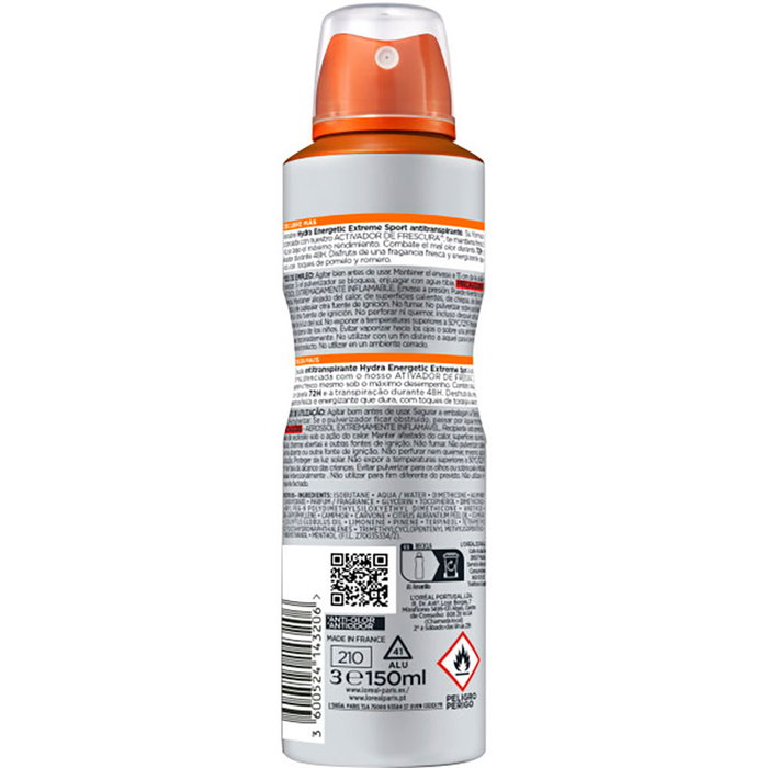 L'Oréal Paris Men Expert Hydra Energetic Extreme Sport Antitranspirante 72h Deo Spray 150 ml