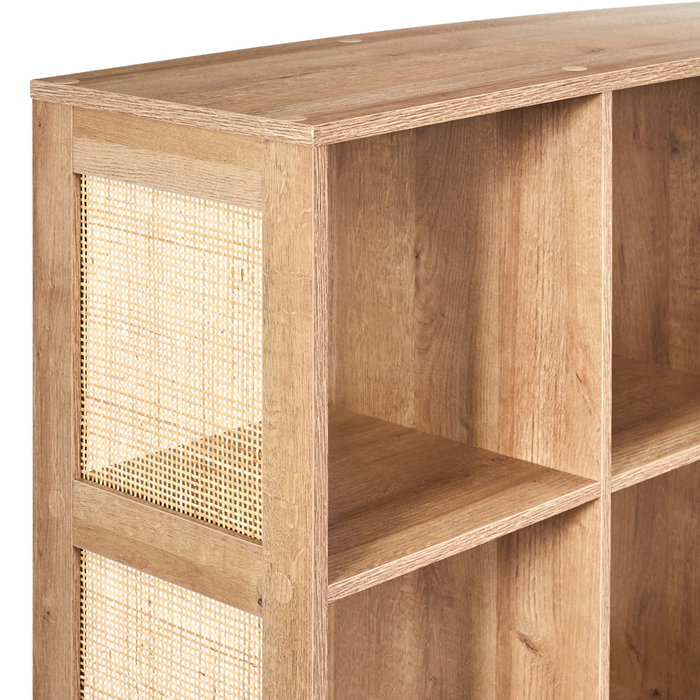 Home Deco Factory Estantería Bali 9 Compartimentos Madera y Ratán 99,6x32x99 cm