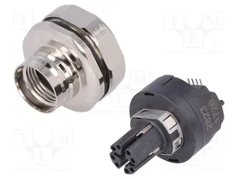 HARTING Conector M12 Hembra 8 Pines PoE Cat 6a Recto