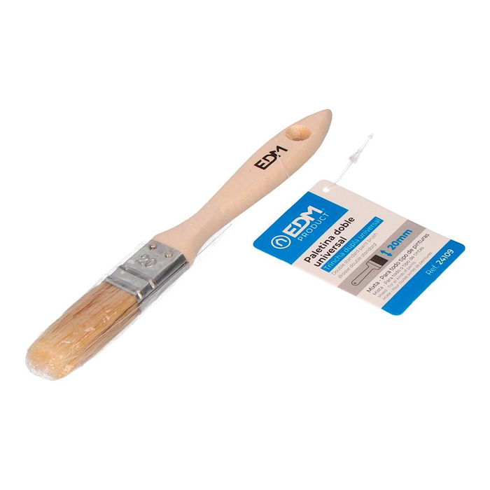 Edm Paletina Doble Standard 20 mm para Preparación de Superficie, Mango Ergonómico de Madera