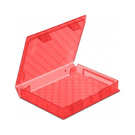 DeLOCK Caja de protección para 2.5'' HDD/SSD Rojo 18370