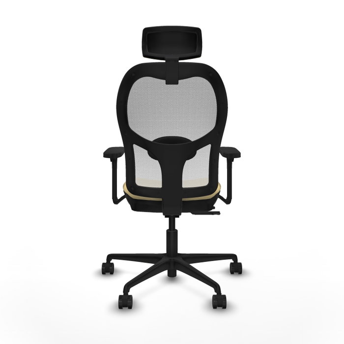 PIQUERAS Y CRESPO Silla de oficina Jorquera con Mecanismo Sincro/Traslack Crema y Blanco