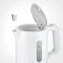 SEVERIN WK3462 Hervidor Eléctrico de Viaje 0,5L, 1100W, Libre de BPA, 2 Tazas + 2 Cucharas, Blanco
