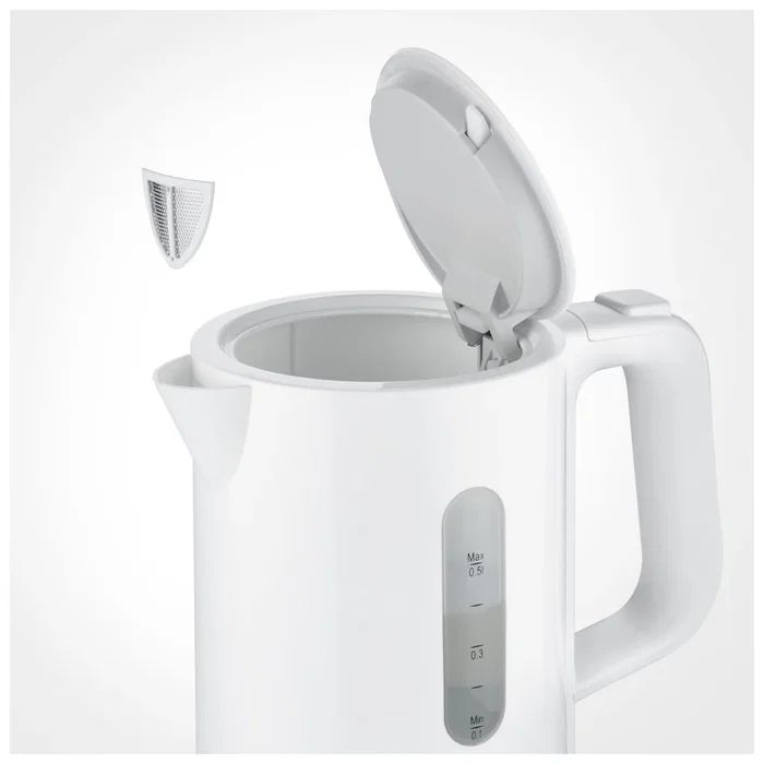 Severin WK3462 Hervidor de viaje 0,5 L Blanco, libre de BPA con 2 tazas y 2 cucharas Severin WK3462 Hervidor de viaje 0,5 L Blanco, libre de BPA con 2 tazas y 2 cucharas