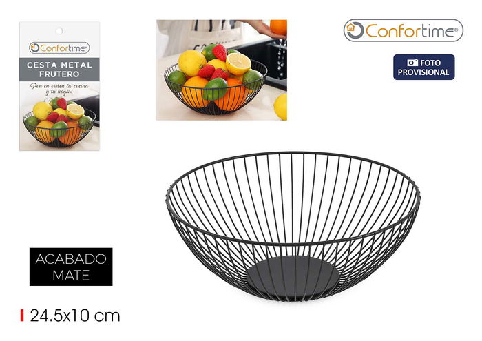 Confortime Cesta Metal Frutero 24.5 x 10 cm (12 Unidades) Confortime Cesta Metal Frutero 24.5 x 10 cm (12 Unidades)