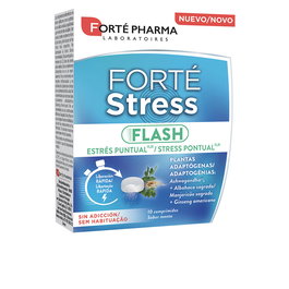 Forté Pharma Forté Stress Flash 10 Comprimidos - Suplemento para el Estrés con Ashwagandha, Ginseng y Vitaminas B - Sabor Menta