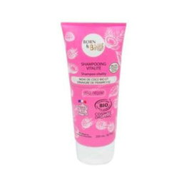 BORN TO BIO Champú Vitality Coco y Vinagre de Frambuesa 200 ml - Bio - Para Cabello con Vitalidad y Brillo
