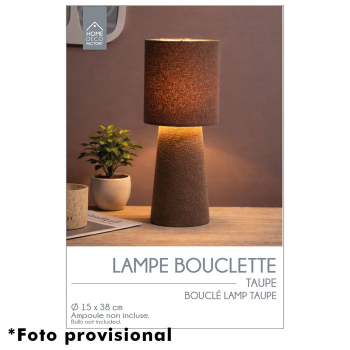 Home Deco Factory Lámpara Bouclé Taupé H.38 cm Home Deco Factory Lámpara Bouclé Taupé H.38 cm