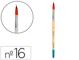 Liderpapel Pincel N 16 Punta Redonda Pelo Sintético Certificado FSC para Acrílica y Acuarela