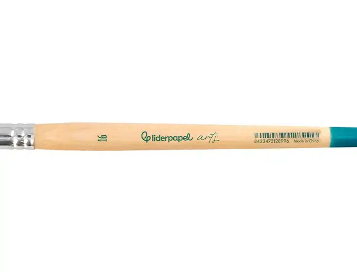 Liderpapel Pincel N 16 Punta Redonda Pelo Sintético Certificado FSC para Acrílica y Acuarela