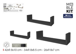 Moblekit Set de 3 Estantes ISAR Negro