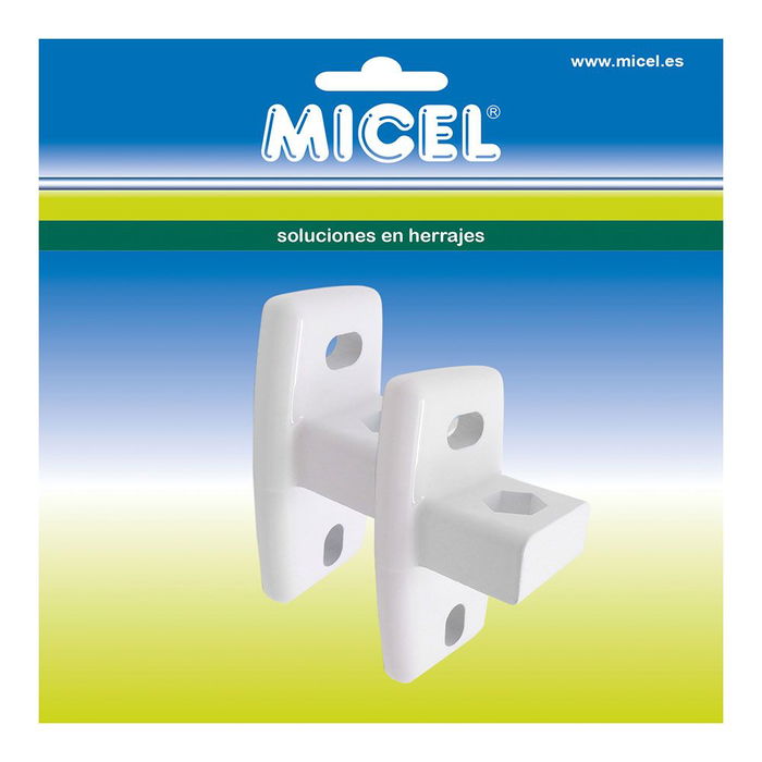 Micel TLD02 92543 Juego de Soporte Pared Toldo Aluminio Blanco 44x38,25x86mm