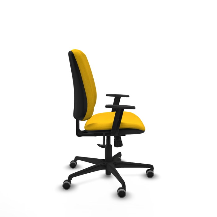 PIQUERAS Y CRESPO Silla de oficina Alares, Tela Amarillo, Mecanismo Sincro, Brazos 1D