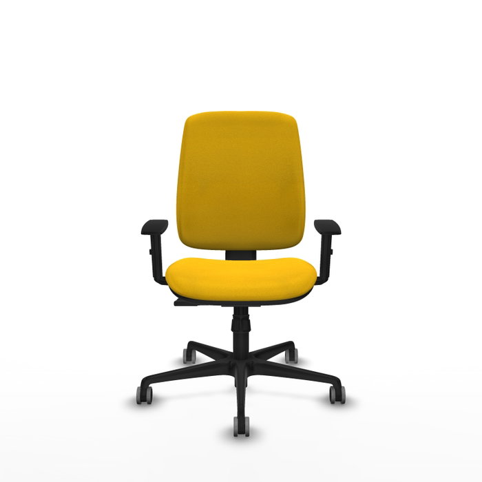 PIQUERAS Y CRESPO Silla de oficina Alares, Tela Amarillo, Mecanismo Sincro, Brazos 1D