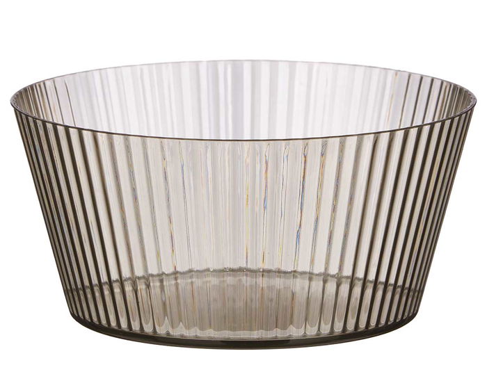 Leknes Bol Rayas Gris Pequeño 800 ml - 15 x 7.2 x 15 cm (Set de 24)