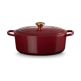Le Creuset 21178319494441 Signature Roaster Oval, 6.3 L, Rojo Rhone, Hierro Fundido Esmaltado, Apta para Inducción y Lavavajillas