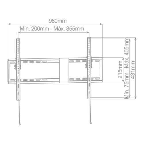 Holmios Soporte de TV fijo con sistema antirrobo 43-90 pulgadas