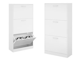 Giftdecor Zapatero de Madera Aglomerado 3 Pisos, Color Blanco, Dimensiones 60 x 116 x 24 cm