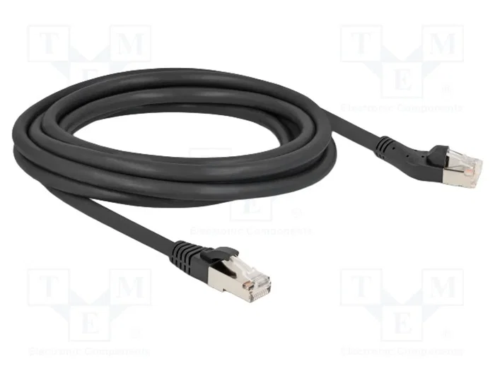 DeLOCK Cable de red RJ45 Cat.8.1 S/FTP 3 m Negro con conector angulado DeLOCK Cable de red RJ45 Cat.8.1 S/FTP 3 m Negro con conector angulado