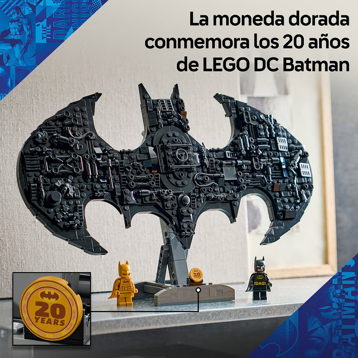 LEGO 76330 DC Batman Logotipo de Batman Set Coleccionable con 678 Piezas, 2 Minifiguras y Símbolo para Montar o Colgar para +12 Años