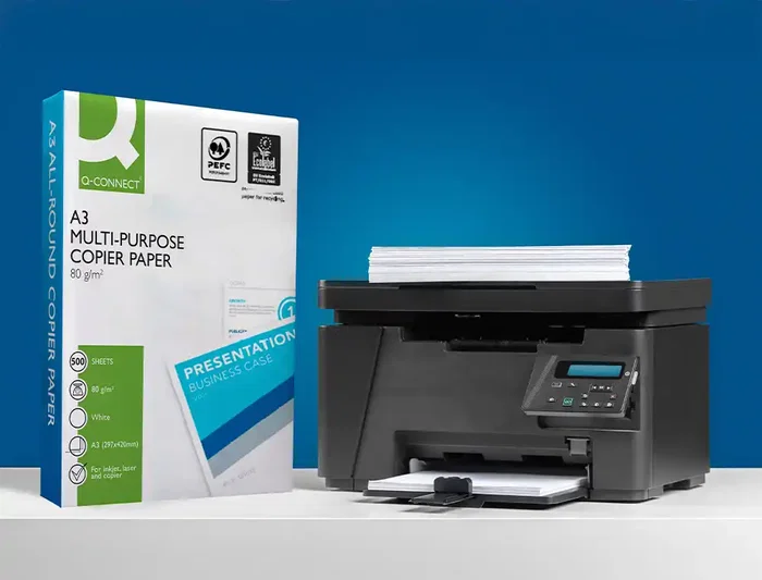 Q-connect copy Papel Fotocopiadora Economy Din A3 80 Gramos Paquete 500 Hojas Certificado PEFC