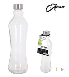 Anna Botella de Vidrio con Tapón de Metal 1 Litro 9 x 31.5 cm (12 Unidades)