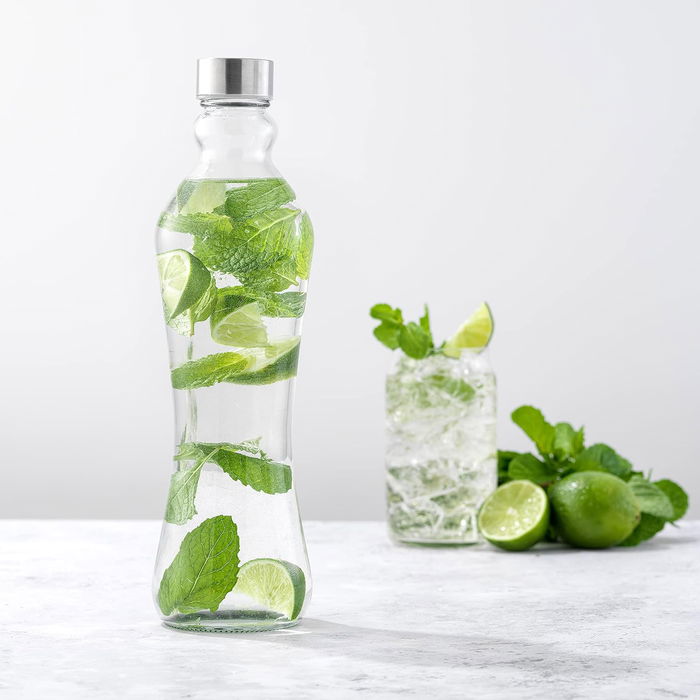 Anna Botella de Vidrio con Tapón de Metal 1 Litro 9 x 31.5 cm (12 Unidades)