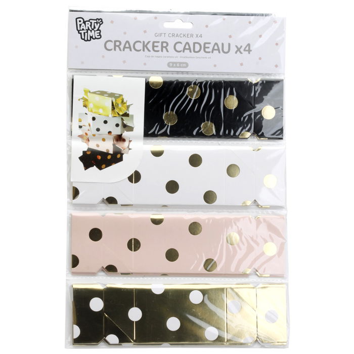 Party Time Juego de 4 Cajas Regalo Caramelo para Fiestas 6x6x9 cm