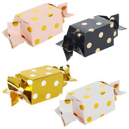 Party Time Juego de 4 Cajas Regalo Caramelo para Fiestas 6x6x9 cm