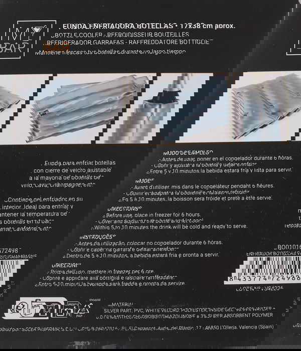 My Bar Enfriador Botellas Vino/Champagne 22x17x2 cm (24 Unidades)