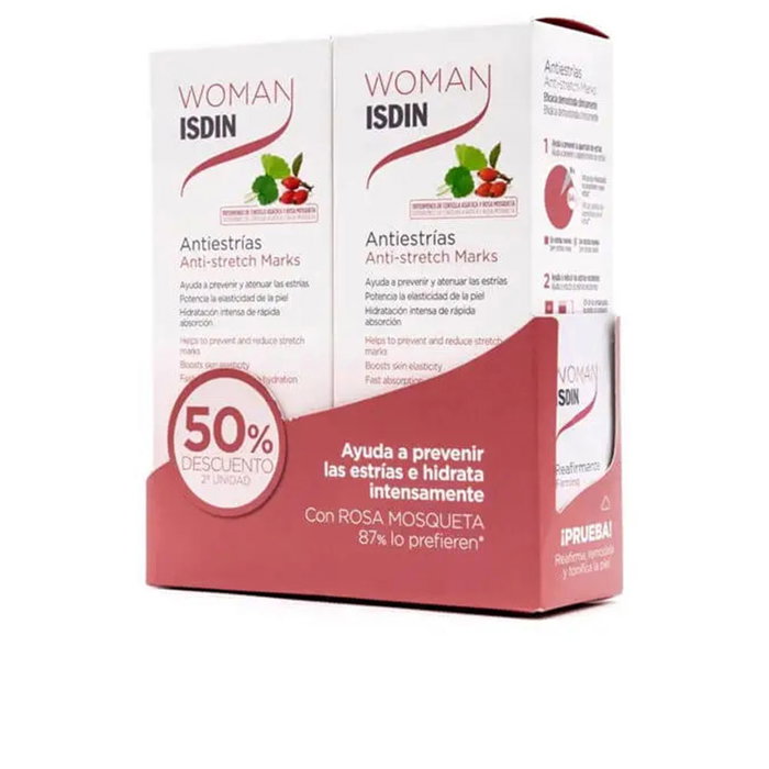 Isdin WOMAN Crema Antiestrías Duo Set Cosmética Corporal 2 x 250 ml Isdin WOMAN Crema Antiestrías Duo Set Cosmética Corporal 2 x 250 ml