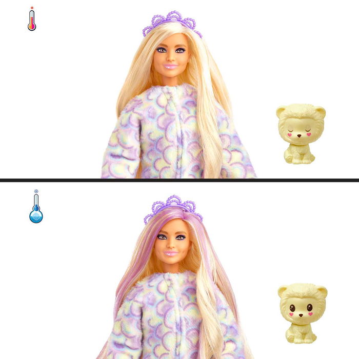 Barbie Muñeca Cutie Reveal Camiseta Cozy León HKR06 Mattel