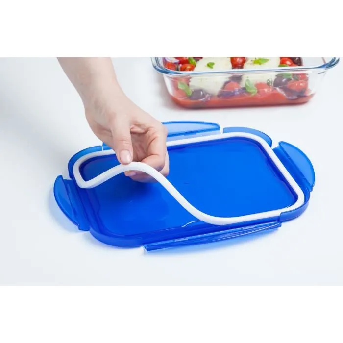 Pyrex PYR3426470297035 Juego de 5 Fiambreras Cook & Go de Vidrio Rectangular con Tapa Hermética de 0,8 L