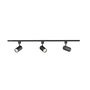Philips Sistema de Riel Easylink 1 Metro, Negro, con 3 Focos Zilo 5W, Cabezal Ajustable, Casquillo GU10, Incluye Fuente de Alimentación y Fijación