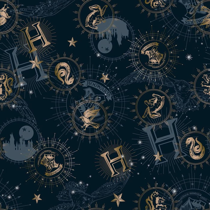 Funda Nórdica Harry Potter Gold Multicolor 175 Hilos 220 x 220 cm Cama de 135/140