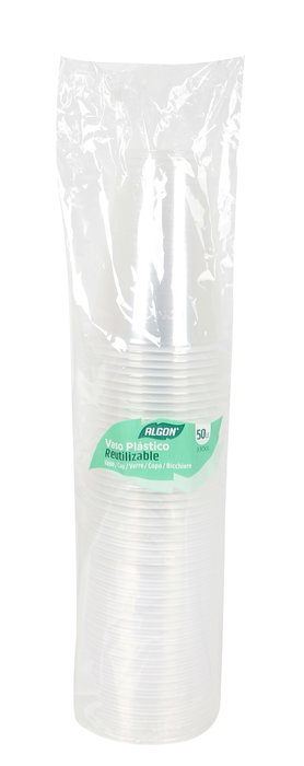 Algon Set 50 Vasos Transparentes 330 cc (12 Unidades)