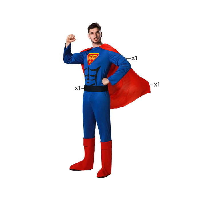 Atosa Disfraz Superhéroe Comic Hombre Adulto Azul Talla XL Atosa Disfraz Superhéroe Comic Hombre Adulto Azul Talla XL