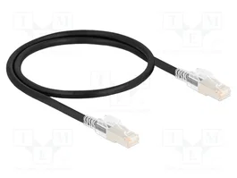 DeLOCK Cable de red RJ45 Cat.6A S/FTP con clips de seguridad, 0,5 m, Negro