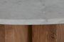 DKD Home Decor Mesa Redonda de Comedor de Acacia y Mármol